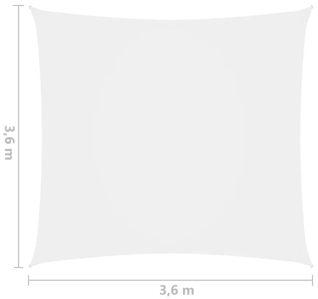 Πανί Σκίασης Τετράγωνο Λευκό 3,6 x 3,6 μ. από Ύφασμα Oxford - Λευκό