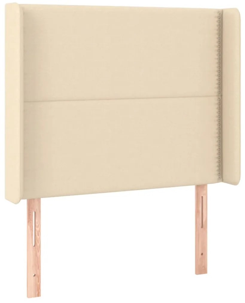 vidaXL Κρεβάτι Boxspring με Στρώμα Κρεμ 90x190 εκ.Υφασμάτινο