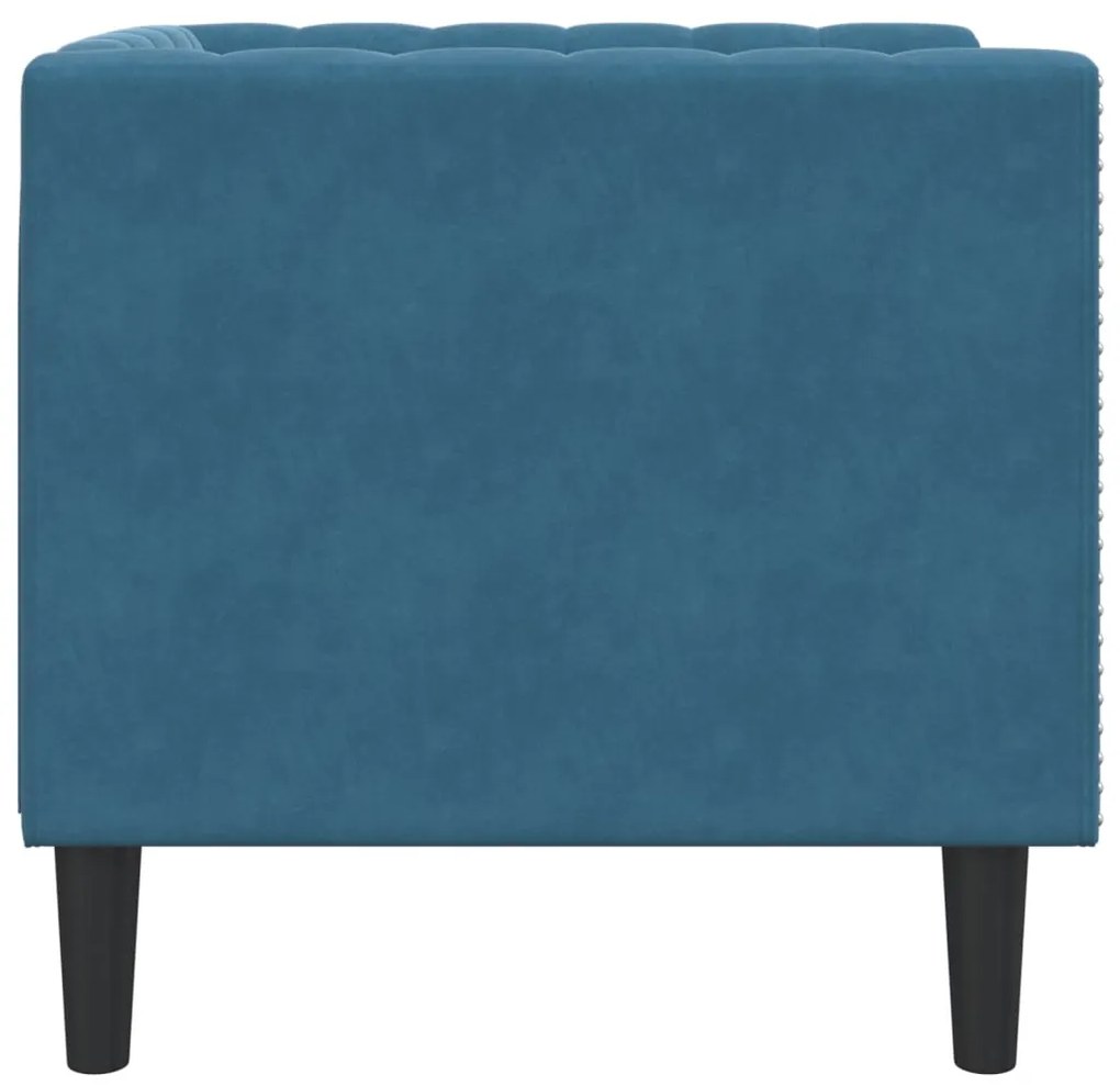 vidaXL Πολυθρόνα Chesterfield Μπλε Βελούδινη