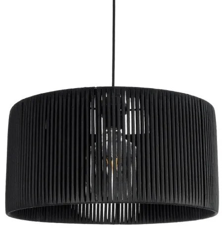 KYCLOS 203-0048 Boho Κρεμαστό Φωτιστικό Καπέλο Μονόφωτο 1 x E27 IP20 Μαύρο Rattan-M40 x Π40 x Υ25.5cm Globostar 203-0048 Μαύρο