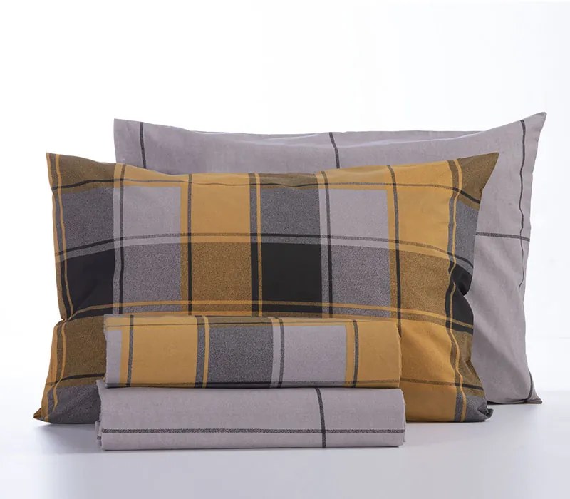 Σετ Σεντόνια King Size Με Λάστιχο Julius Yellow/Grey 1x(270x270) + 1x(180x200+35) + 2x(52x72) - Nef-Nef Homeware