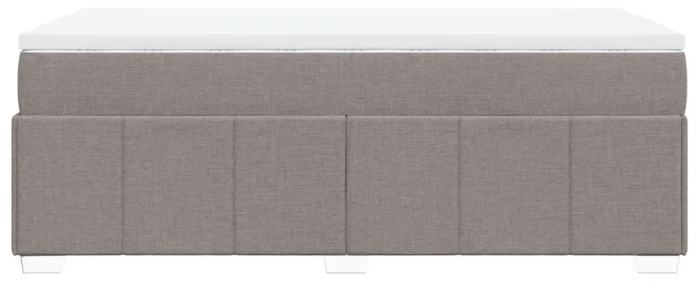 Κρεβάτι Boxspring με Στρώμα Taupe 100 x 200 εκ. Υφασμάτινο - Μπεζ-Γκρι