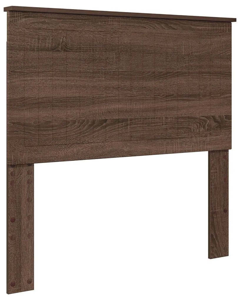 vidaXL Σκελετός Κρεβατιού Καφέ Δρύινο και Ασημί 100 x 200 cm