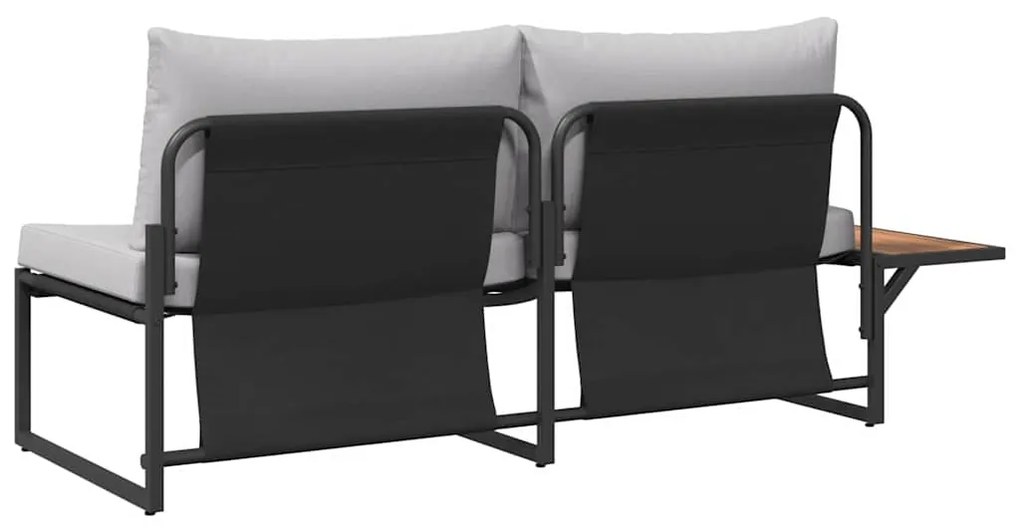 vidaXL Καναπές Κήπου με μαξιλάρι Καφέ 200.5 x 70 x 85.5εκ Μέταλλο