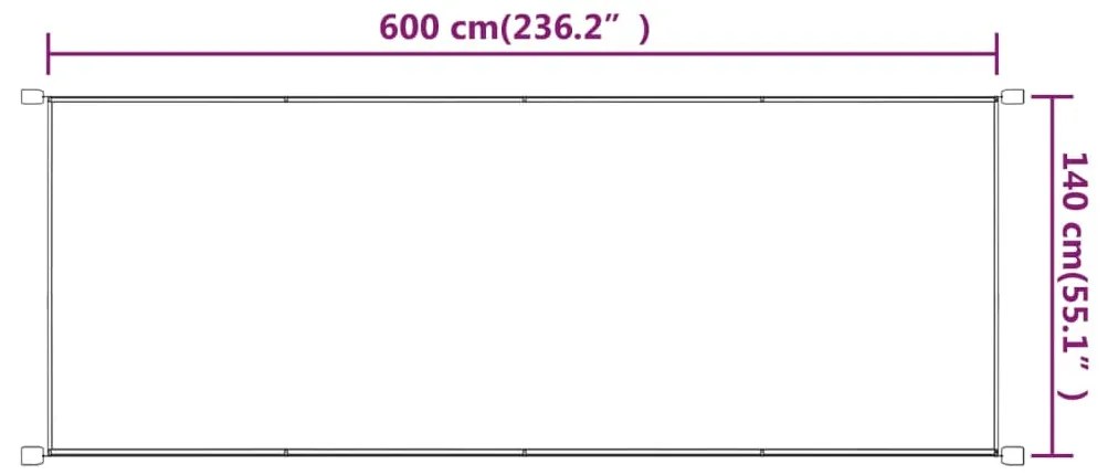 vidaXL Τέντα Κάθετη Taupe 140 x 600 εκ. από Ύφασμα Oxford
