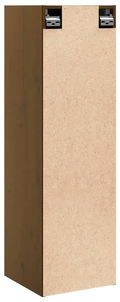 vidaXL Ντουλάπι Τοίχου Καφέ Μελί 30 x 30 x 100 εκ. Μασίφ Ξύλο Πεύκου