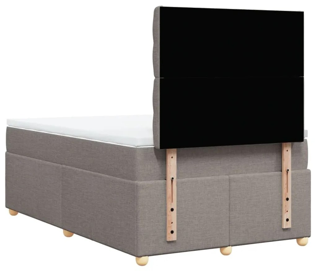 Κρεβάτι Boxspring με Στρώμα Taupe 120x200 εκ. Υφασμάτινο - Μπεζ-Γκρι