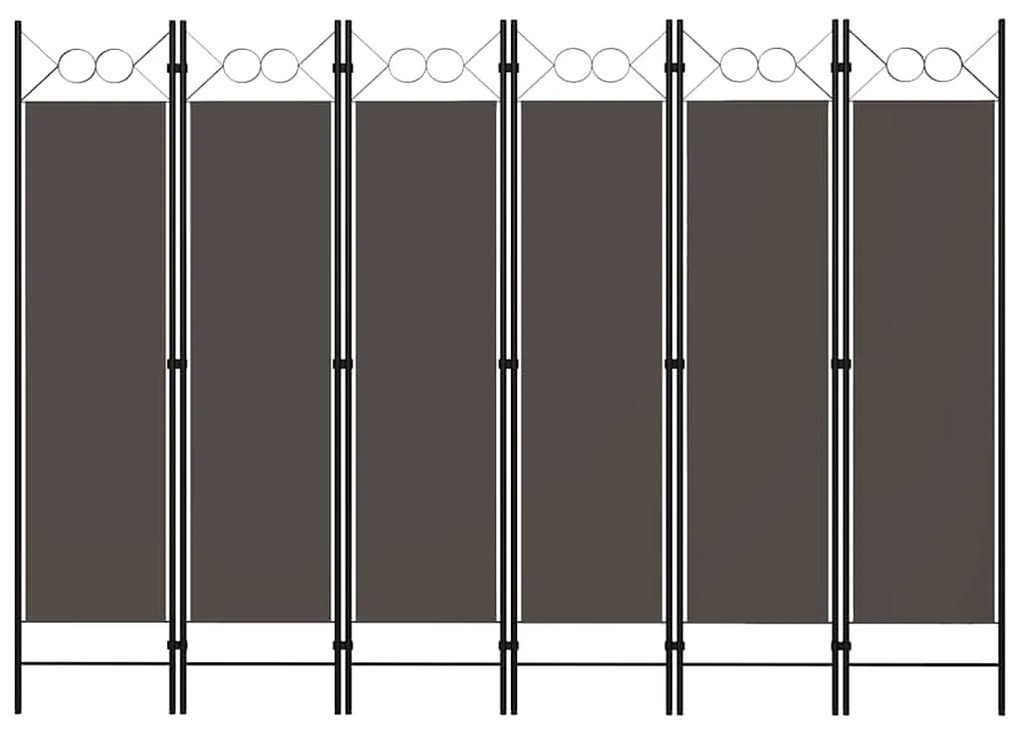 vidaXL Διαχωριστικό Δωματίου με 6 Πάνελ Ανθρακί 240 x 180 εκ.