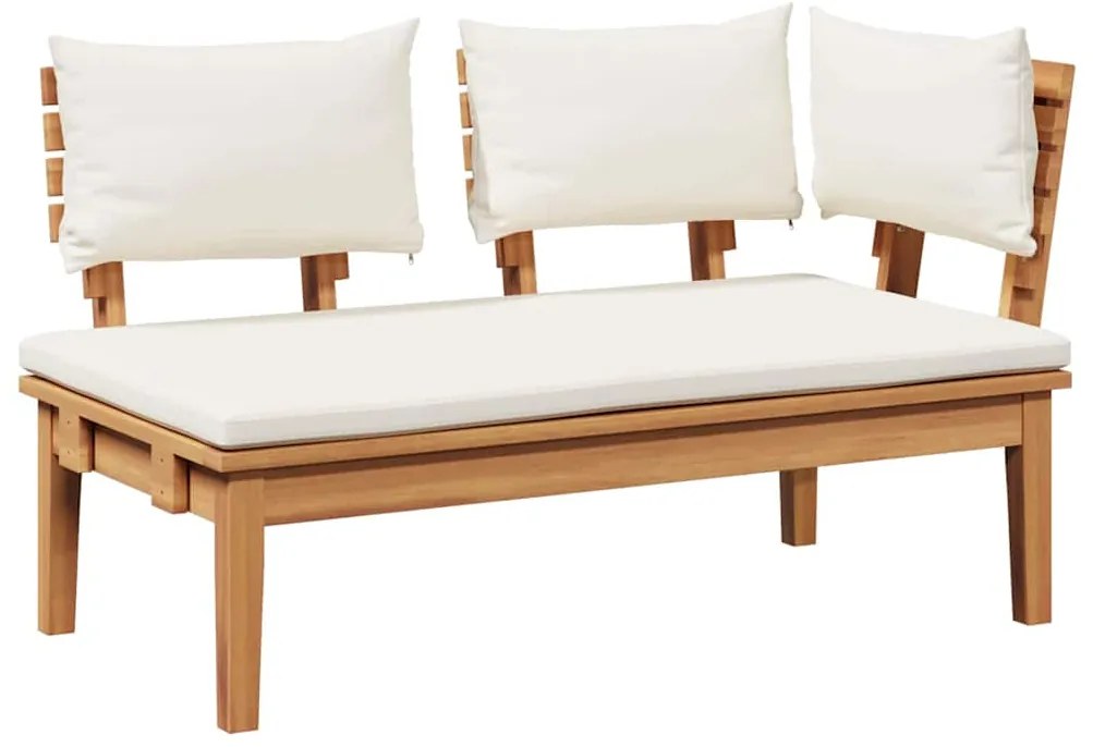 vidaXL Παγκάκι κήπου 2 pcs Κρέμα και Καφέ Μασίφ ξύλο teak