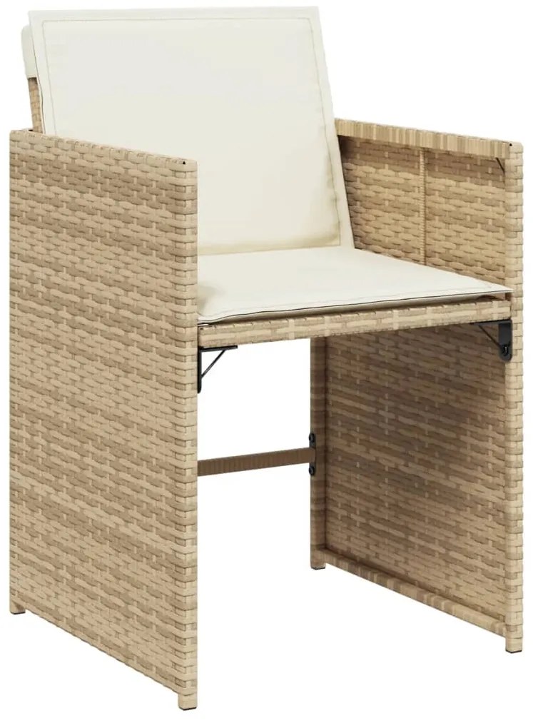 vidaXL Σετ Τραπεζαρίας Κήπου 17 τεμ. Μπεζ Συνθετικό Ρατάν με Μαξιλάρια