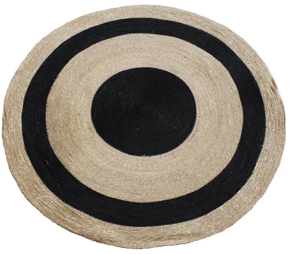 Χαλί Γιούτας 00.02.23153 Natural-Black 120X120cm Round