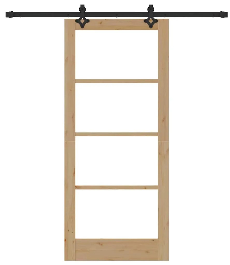 vidaXL Συρόμενη Πόρτα ORKDAL Καφέ 86 x 198.5 cm Ξύλο και μέταλλο