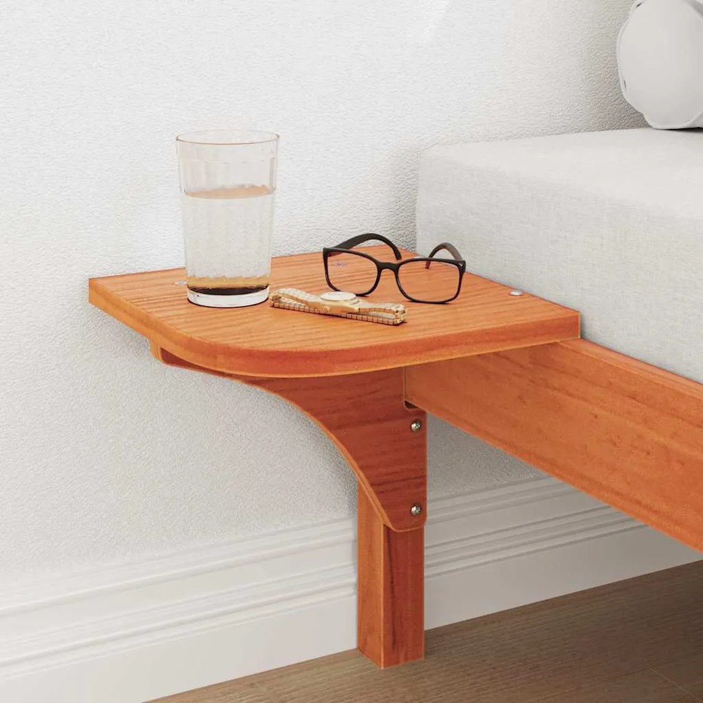vidaXL Πλαίσιο κρεβατιού με κομοδίνα Καφέ 75 x 190 cm Καφέ κεριού