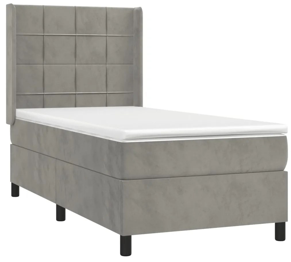 ΚΡΕΒΑΤΙ BOXSPRING ΜΕ ΣΤΡΩΜΑ ΑΝΟΙΧΤΟ ΓΚΡΙ 90X200 ΕΚ. ΒΕΛΟΥΔΙΝΟ 3132657