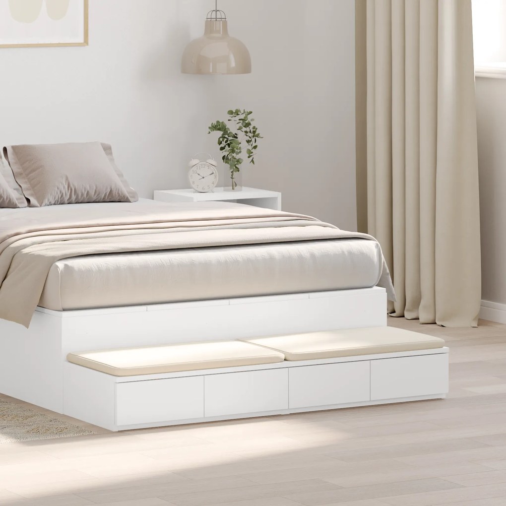 vidaXL Συρταριέρες Λευκές 120x36,5x16,5 εκ από κατασκευασμένο ξύλο