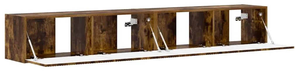 vidaXL Ντουλάπι Τηλεόρασης Τοίχου Επιτοίχιο 2 pcs Καπνιστό Δρύς