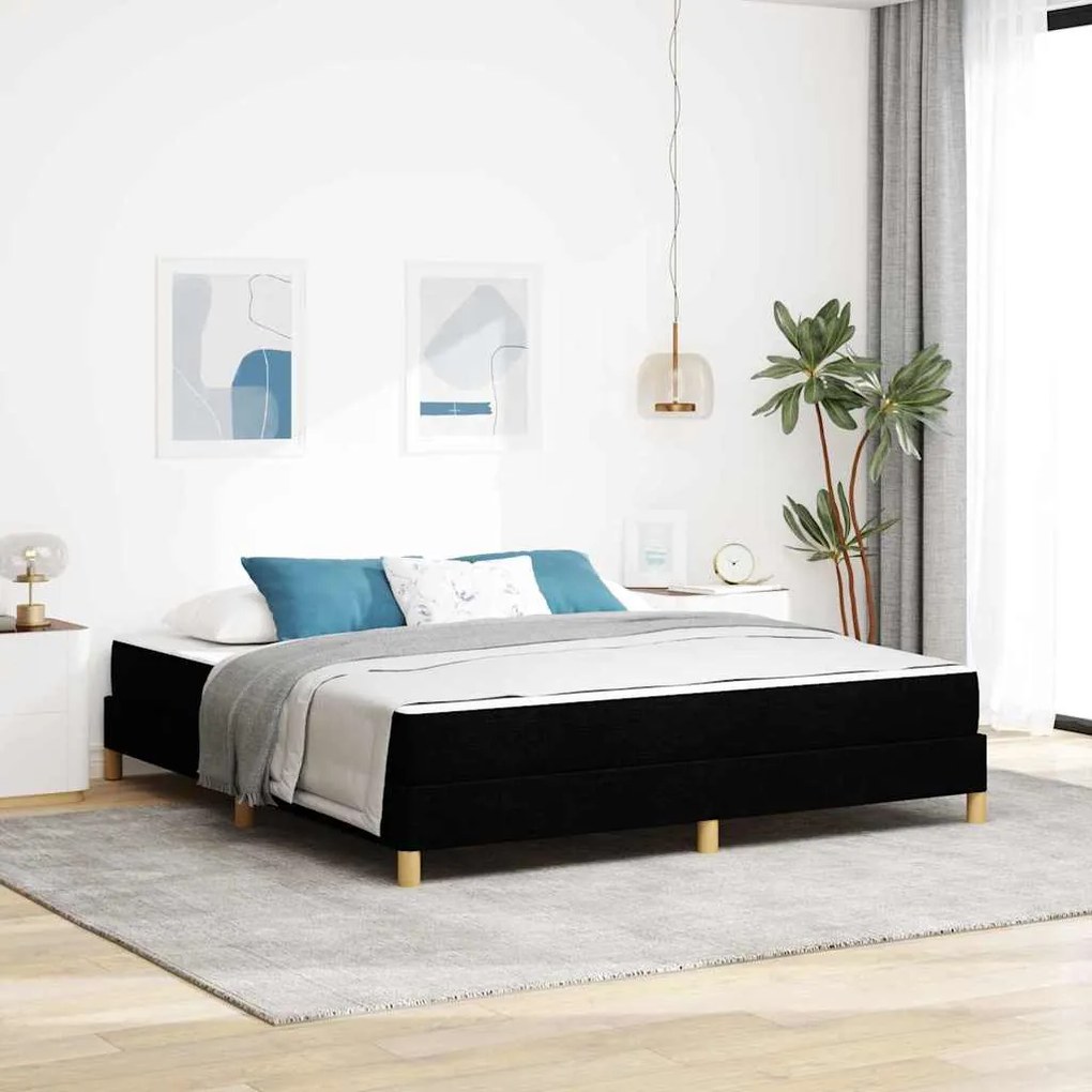 vidaXL Κρεβάτι με ελατήρια Μαύρο, Καφέ 180 x 200 cm