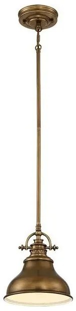 Κρεμαστό Φωτιστικό Οροφής 1xE27 Καμπάνα Φ20cm Emery Elstead Lighting-QZ-EMERY-P-S-WS-Ορείχαλκος QZ-EMERY-P-S-WS