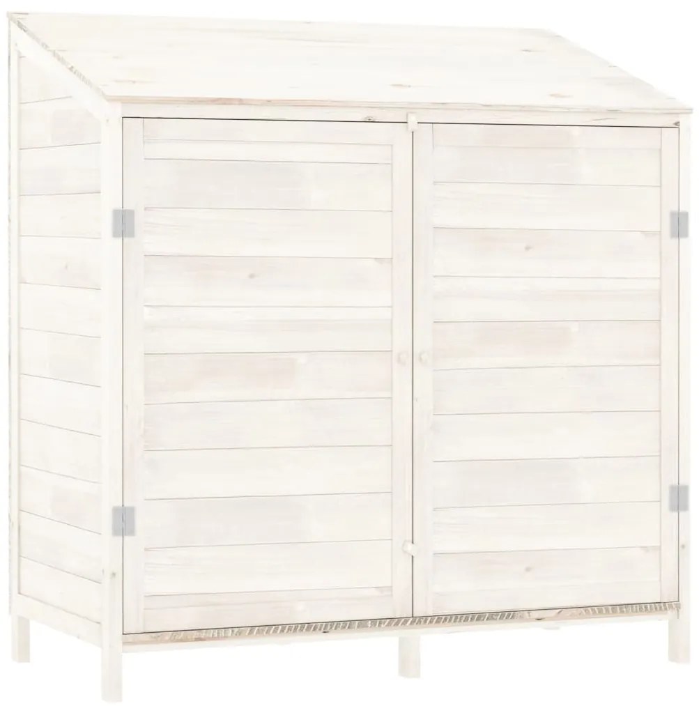 vidaXL Αποθήκη Κήπου Λευκή 102 x 52 x 112 εκ. από Μασίφ Ξύλο Ελάτης