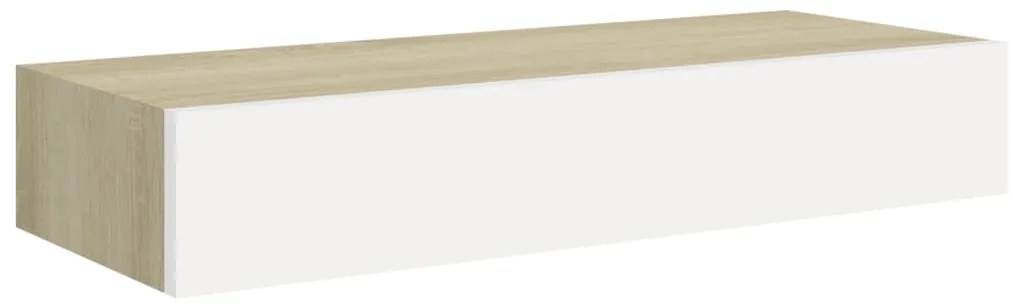 vidaXL Ράφια Τοίχου Συρτάρια 2 τεμ. Δρυς/Λευκό 60x23,5x10 εκ από MDF