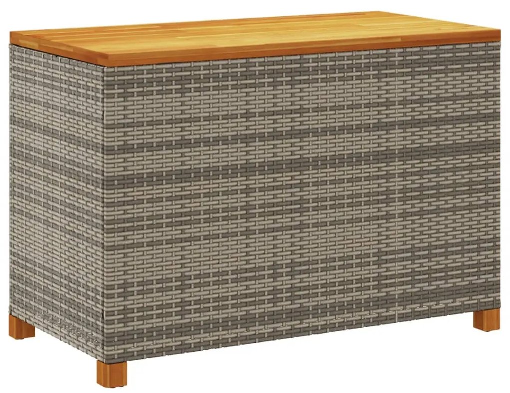 vidaXL Κουτί Αποθ. Κήπου Γκρι 110x55x63 εκ. Συνθ. Ρατάν/Μασίφ Ακακία