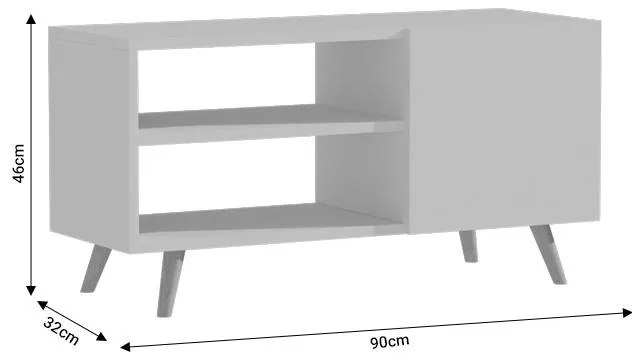 Έπιπλο τηλεόρασης Ellon μελαμίνης sonoma-λευκό 120x40x41εκ. 120x40x41 εκ.