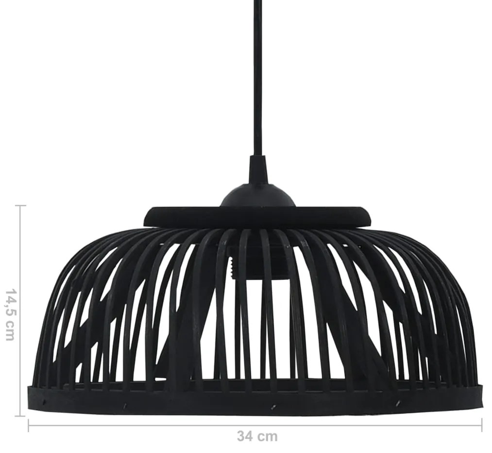 vidaXL Φωτιστικό Κρεμαστό Ημικυκλικό Μαύρο 34x14,5 εκ Μπαμπού 40 W E27