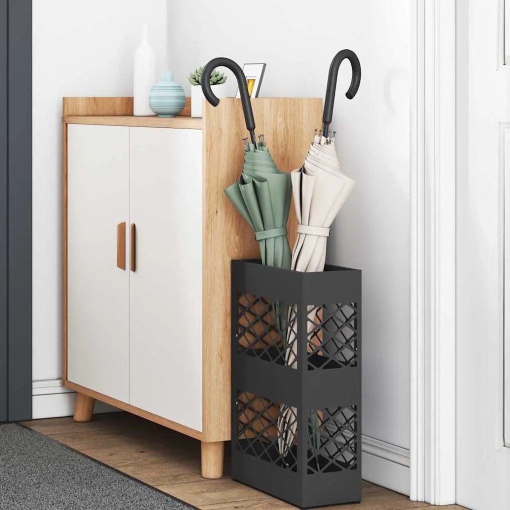 vidaXL Σχέδιο & βάση αποθήκευσης Μαύρο 28 x 12 x 41 εκ Ατσάλι