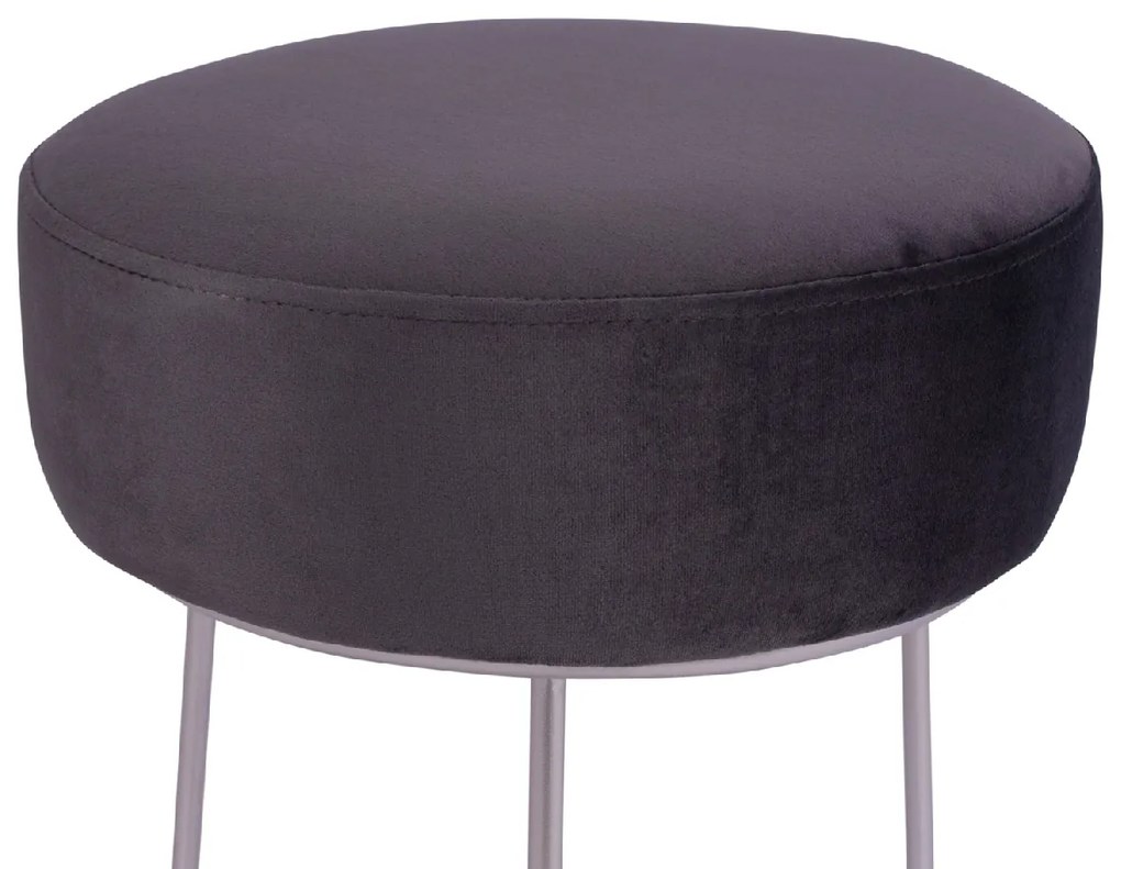 ΣΚΑΜΠΟ KARLO ΓΚΡΙ ΒΕΛΟΥΔΟ ΜΕ ΑΣΗΜΙ ΒΑΣΗ HM8411.01 Φ36x38Υ εκ.