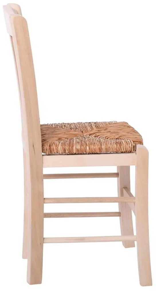 Καρέκλα Άβαφη CASA με Ψάθα Αβίδωτη 42x45x88cm