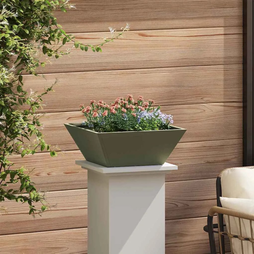 vidaXL Γλάστρα Κήπου Λαδί 40 x 40 x 15 cm Ατσάλι