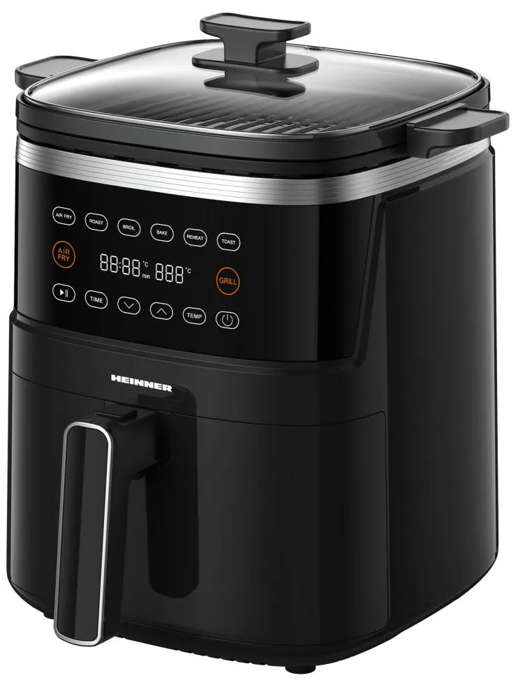 Heinner HAFG-B5BK2600 Air Fryer 5lt με Αποσπώμενες Πλάκες Γκριλ Μαύρο