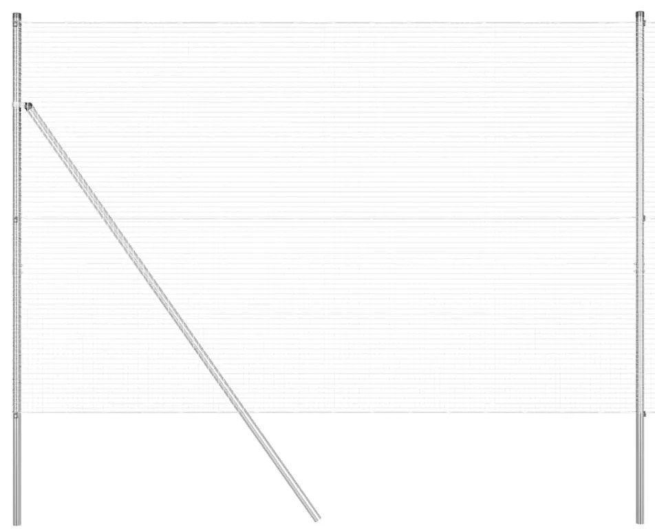 vidaXL Φράχτης με Στήλες. Ασημί 1.5 x 10 m Ατσάλι