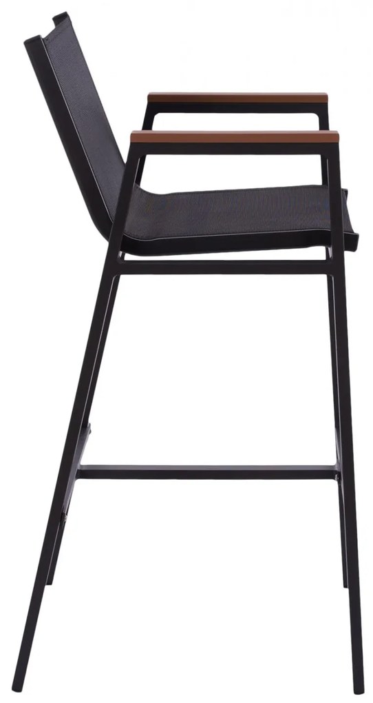 ΣΚΑΜΠΟ ΜΠΑΡ ΑΛΟΥΜΙΝΙΟΥ ΑΝΘΡΑΚΙ ΜΕ POLYWOOD 52 x 58 x 108 εκ. 52x58x108 εκ.