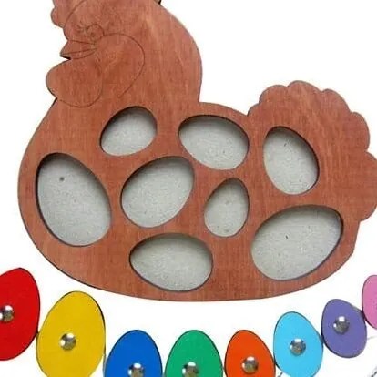 Σετ των 2 Intra απο ξύλο plywood 3mm-4mm πάχος – ξύλο πίνακα με μανταλάκια παζλ με πόμολο σχήματος αυγού κότας 20x25 cm INTRAVECTRY-MY558682