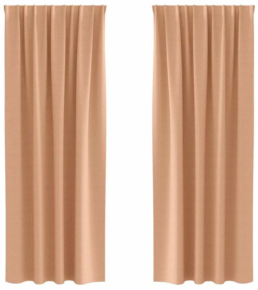vidaXL Κουρτίνες 2 pcs Ανοιχτό καφέ 225x140εκ. Πολυεστέρας