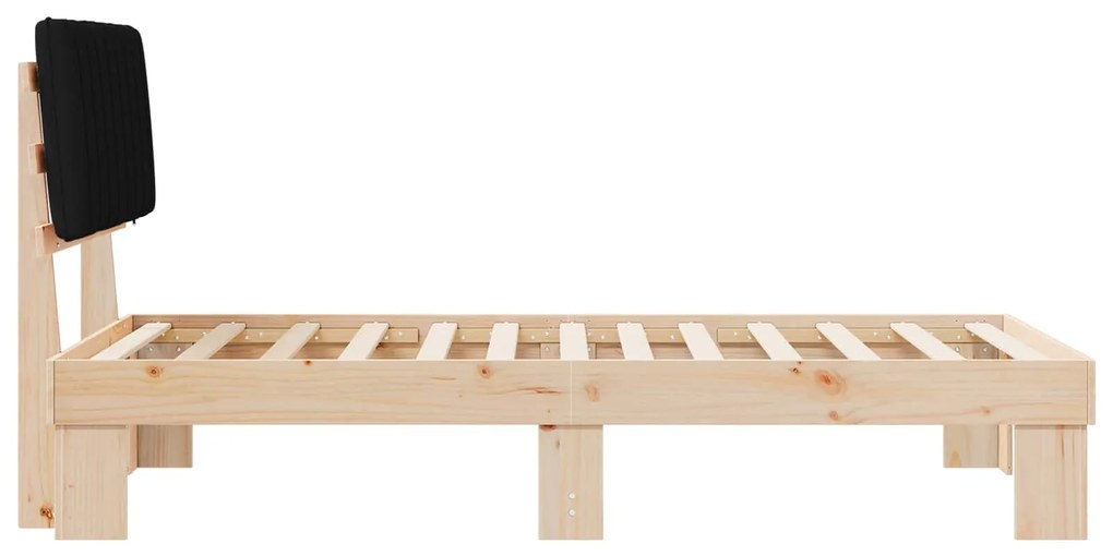 vidaXL Σκελετός Κρεβατιού με Επενδεδυμένο Κεφαλάρι Μαύρο 100 x 200 cm