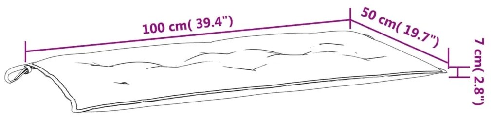 vidaXL Μαξιλάρι Πάγκου Κήπου Μπλε 100x50x7 εκ. Ύφασμα Oxford