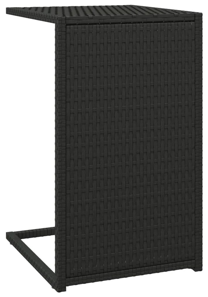 vidaXL Τραπέζι Πτυσσόμενο Γ Μαύρο 40 x 35 x 60 εκ. από Συνθετικό Ρατάν