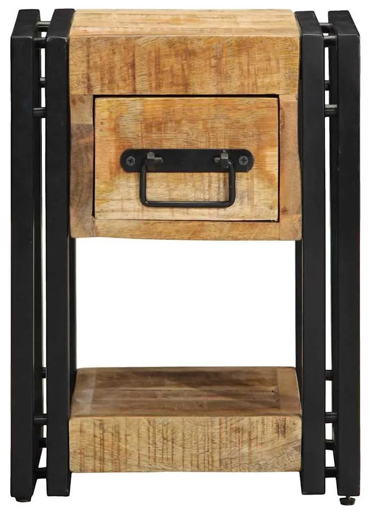 vidaXL Κομοδίνο με συρτάρι Καφέ 30 x 30 x 40 cm Μασίφ ξύλο μάνγκο