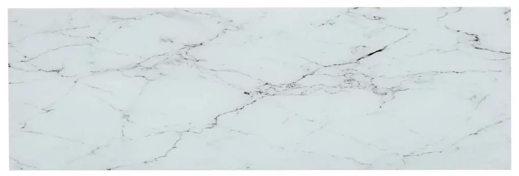 Ράφι Λευκό και Διαφανές Μάρμαρο 100 x 36 x 168 εκ. Ψημένο Γυαλί - Λευκό