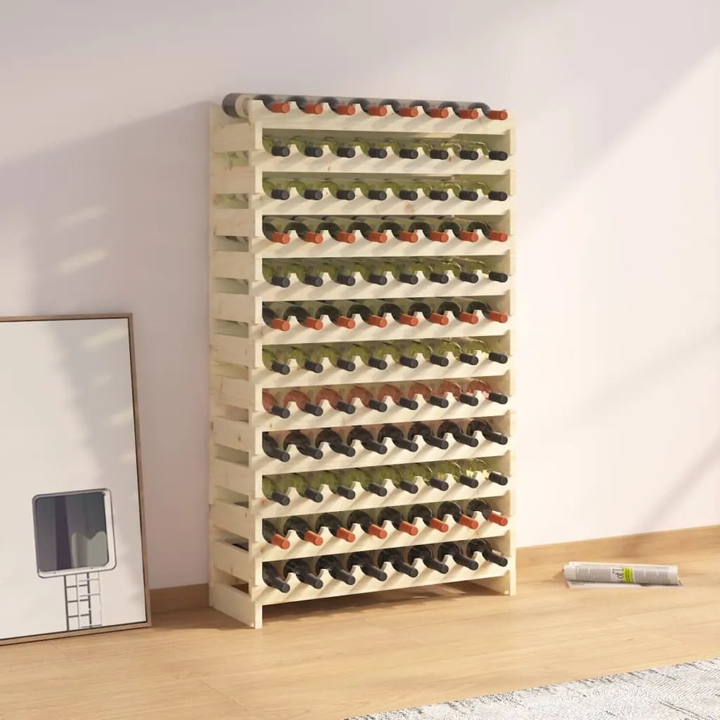 vidaXL Ραφιέρα Κρασιών 83 x 29 x 134 εκ. από Μασίφ Ξύλο Πεύκου