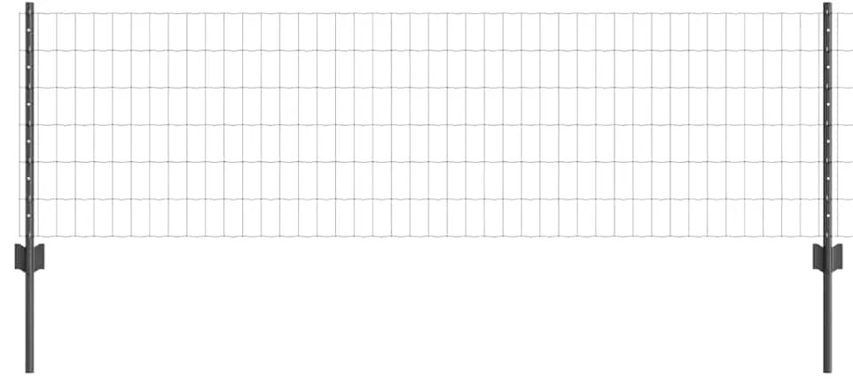 vidaXL Φράχτης με Στήλες. Γκρι 0.6 x 50 μ. Ατσάλι
