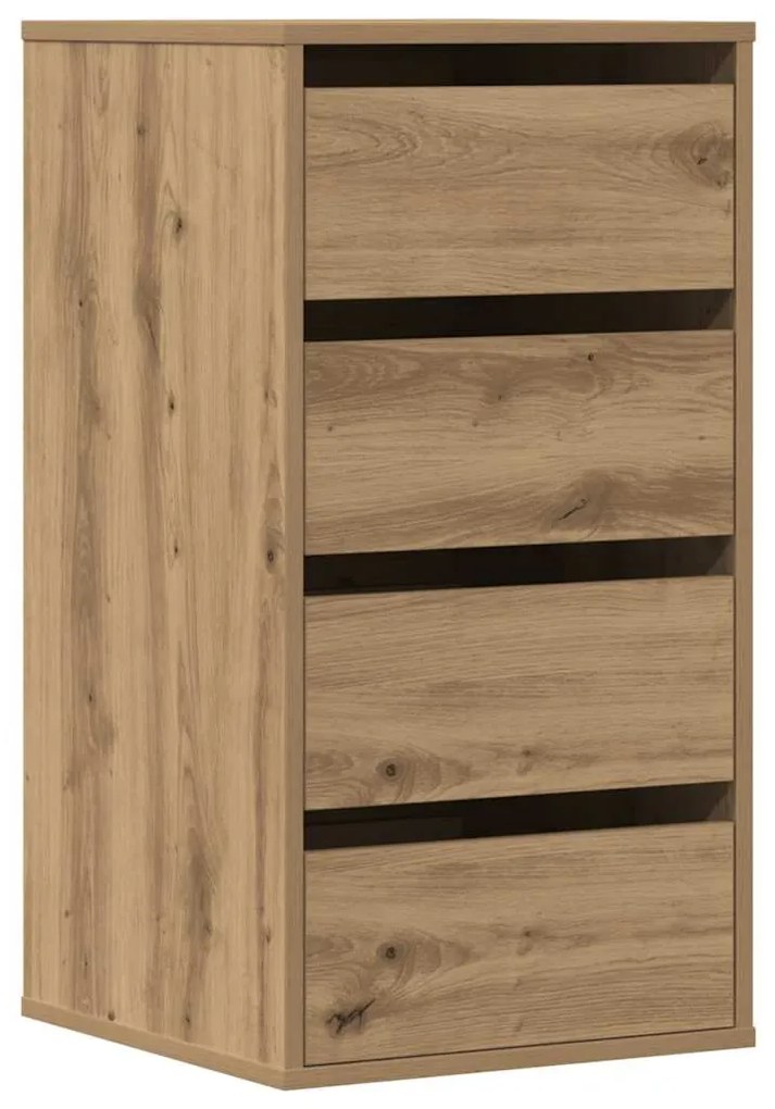 vidaXL Συρταριέρα Γωνιακή Αρτισιανή Δρυς 40x41x76 εκ. Επεξεργ. Ξύλο