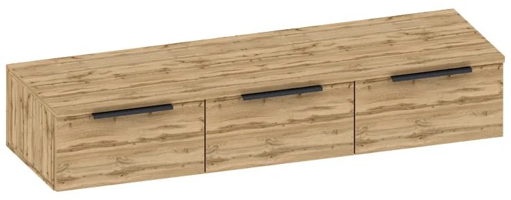 Κονσόλα με 3 συρτάρια Doha σε μαύρη με oak απόχρωση 120x39x22cm