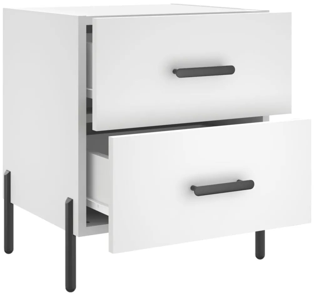 vidaXL Κομοδίνο Λευκό 40 x 35 x 47,5 εκ. από Επεξεργασμένο Ξύλο