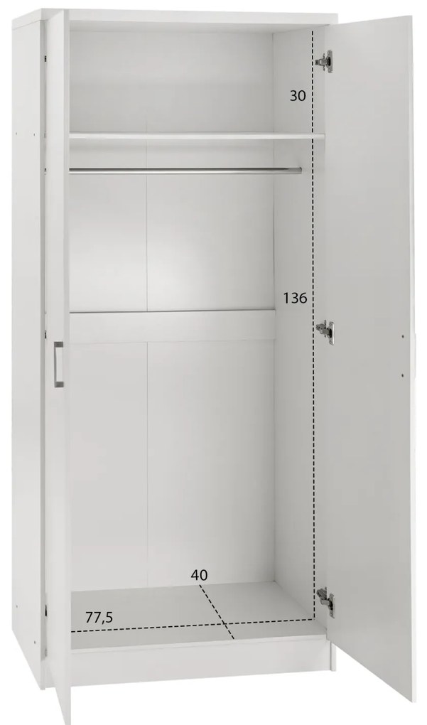 ΝΤΟΥΛΑΠΑ 2ΦΥΛΛΗ JENNA ΛΕΥΚΗ HM368.05 80x43x181 εκ.