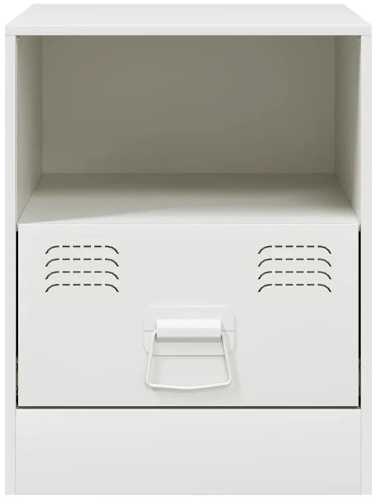 vidaXL Κομοδίνα 2 τεμ. Λευκό 34,5 x 39 x 44 εκ. από Χάλυβα