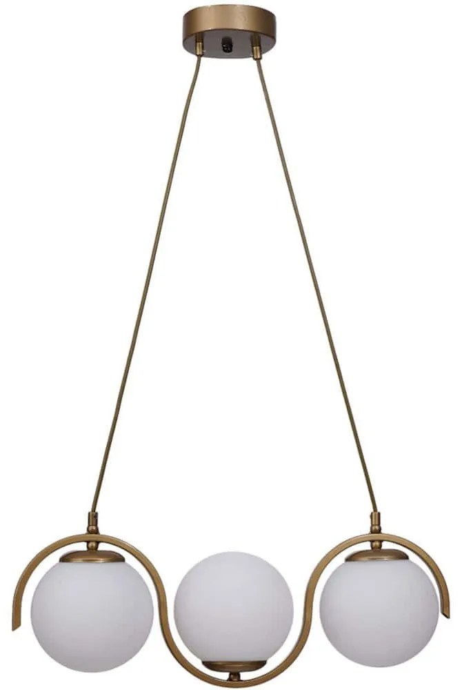 Φωτιστικό Οροφής 534LUN5967 55x15x80cm 3xE27 40W Gold-White Opviq