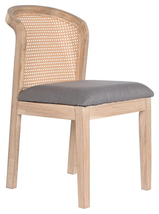 Καρέκλα Τραπεζαρίας DKD Home Decor Έλατο πολυεστέρας Σκούρο γκρίζο (46 x 61 x 86 cm)
